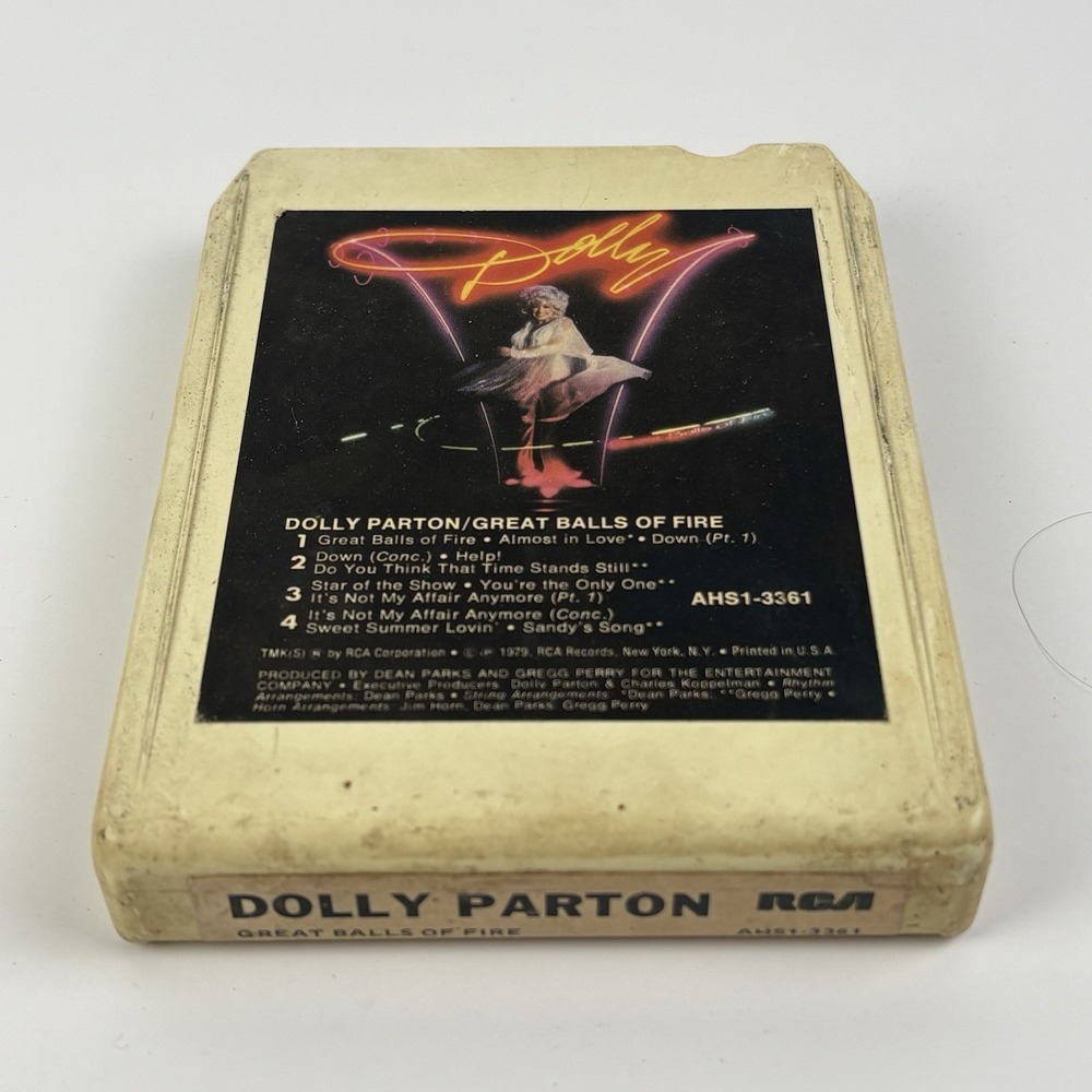 Dolly Parton Great Balls of Fire 8 Track Tape 1979 USA Vintage Country